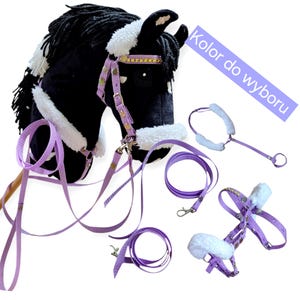 Halter/headpiece for hobby horse, lunge, reins, breastplate