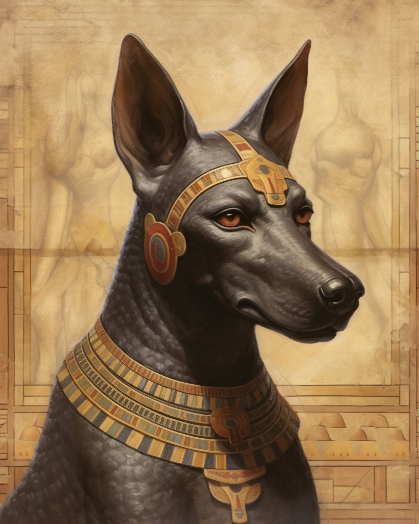 Egyptian Dog Digital Art - Etsy