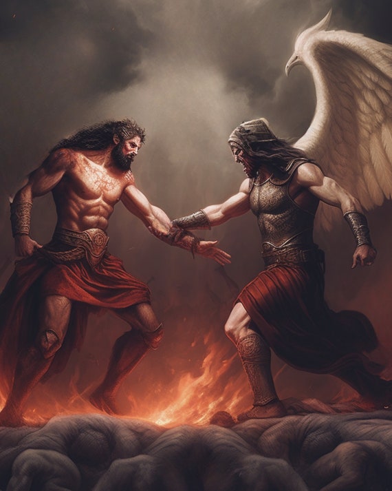 Biblical Good Versus Evil Digital Art