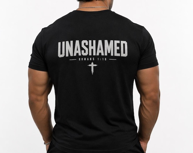 Romans 1:16 Christian Tee | Unashamed Cross Shirt | Faith-Based Streetwear | Christian Lifestyle apparel
