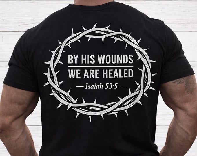 Isaiah 53:5 Crown of Thorns Cross Shirt | Minimalist Christian Apparel