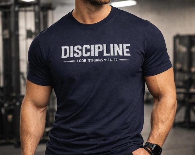 Discipline Christian Cotton Workout Tee | 1 Corinthians 9 27 | unisex T-Shirt for Faith