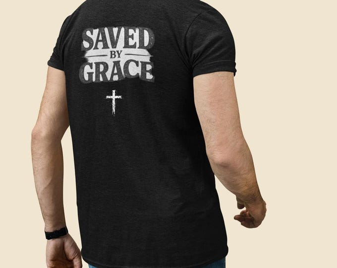 Saved by Grace cross T-Shirt | Christian faith tee, religious shirt
