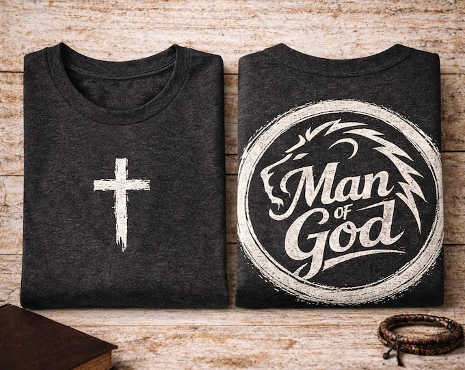 Man of God cross tee | Christian faith shirt | Gift for Men