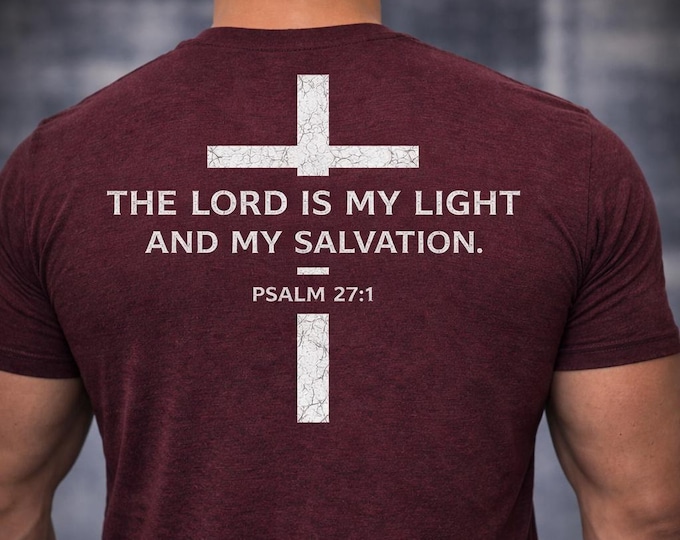 Psalm 27:1 Cross Tee | "The Lord Is My Light and My Salvation" Christian T-Shirt
