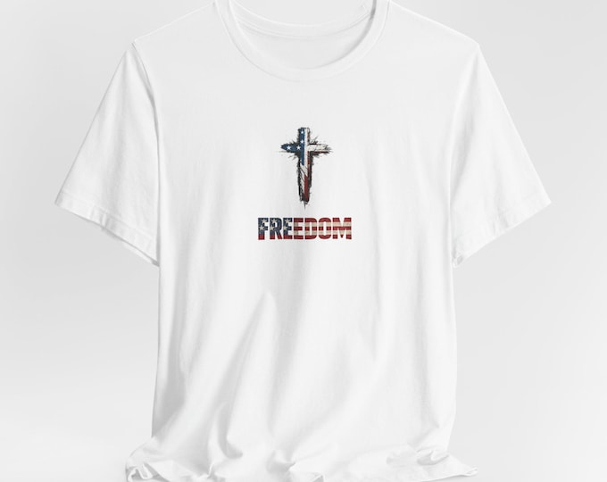 American Flag Freedom T-Shirt | Patriotic Cross Tee