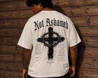 Not Ashamed Christian Streetwear | Joshua 1:9 Christ is King Heavyweight Cotton Tee
