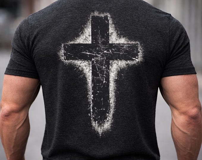 Grunge Rugged Cross Graphic Tee | Bella Canvas Christian Shirt