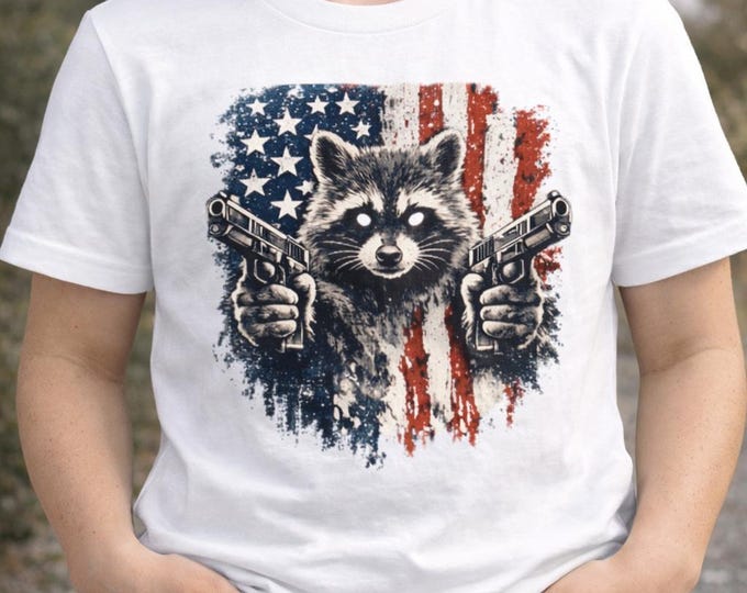 Kids Patriotic Racooon 2nd amendment T-Shirt | Youth Tee, Patriotic Animal Design