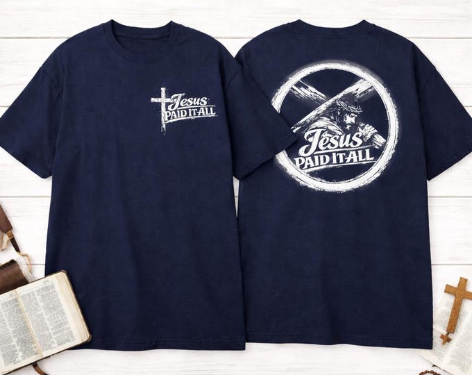 Jesus Paid It All Oversized Tee | Christian faith tee