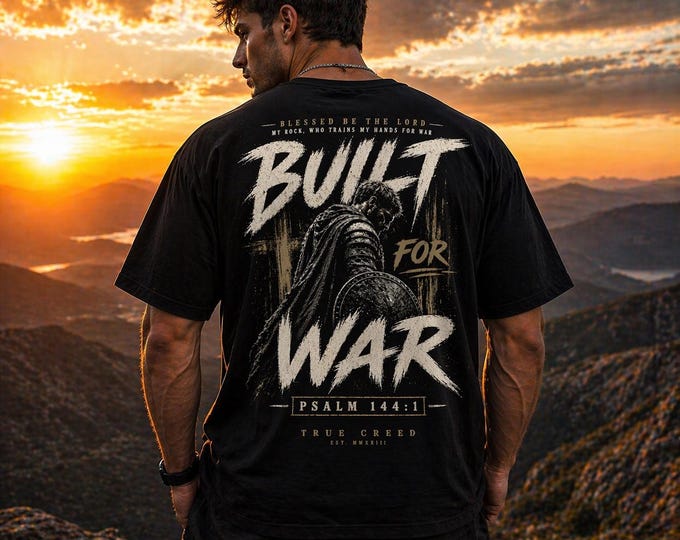 Christian Warrior Streetwear T-Shirt – Prepare my Hands For War, Psalm 144:1 Design