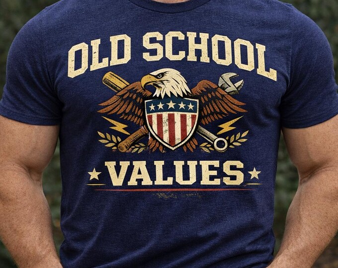 Vintage American Eagle T-Shirt – Old School Values Graphic Tee