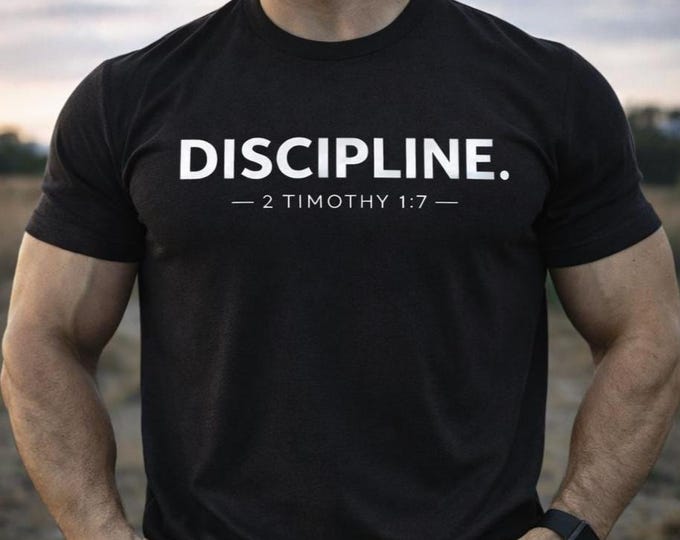 Discipline 2 Timothy 1:7 Tee | Christian Minimalist Scripture Shirt