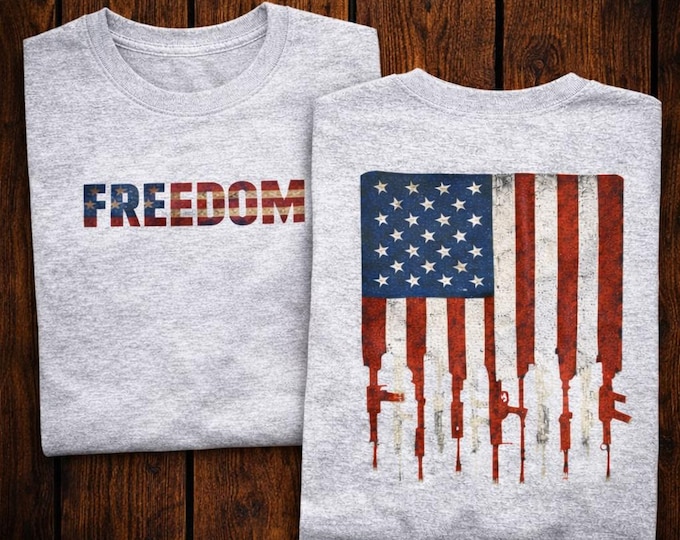 American Flag Freedom Tee | Vintage Dripping Flag Graphic Shirt