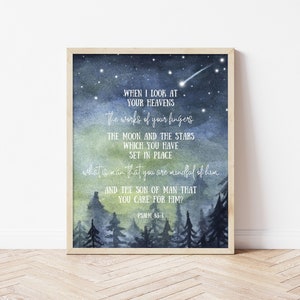 Druckbare Kunst Schrift Zitat digitaler Download Nachthimmel Wand Kunst Bibel Vers Zitat Wohnkultur Sternenhimmel druckbare Blick in deinen Himmel