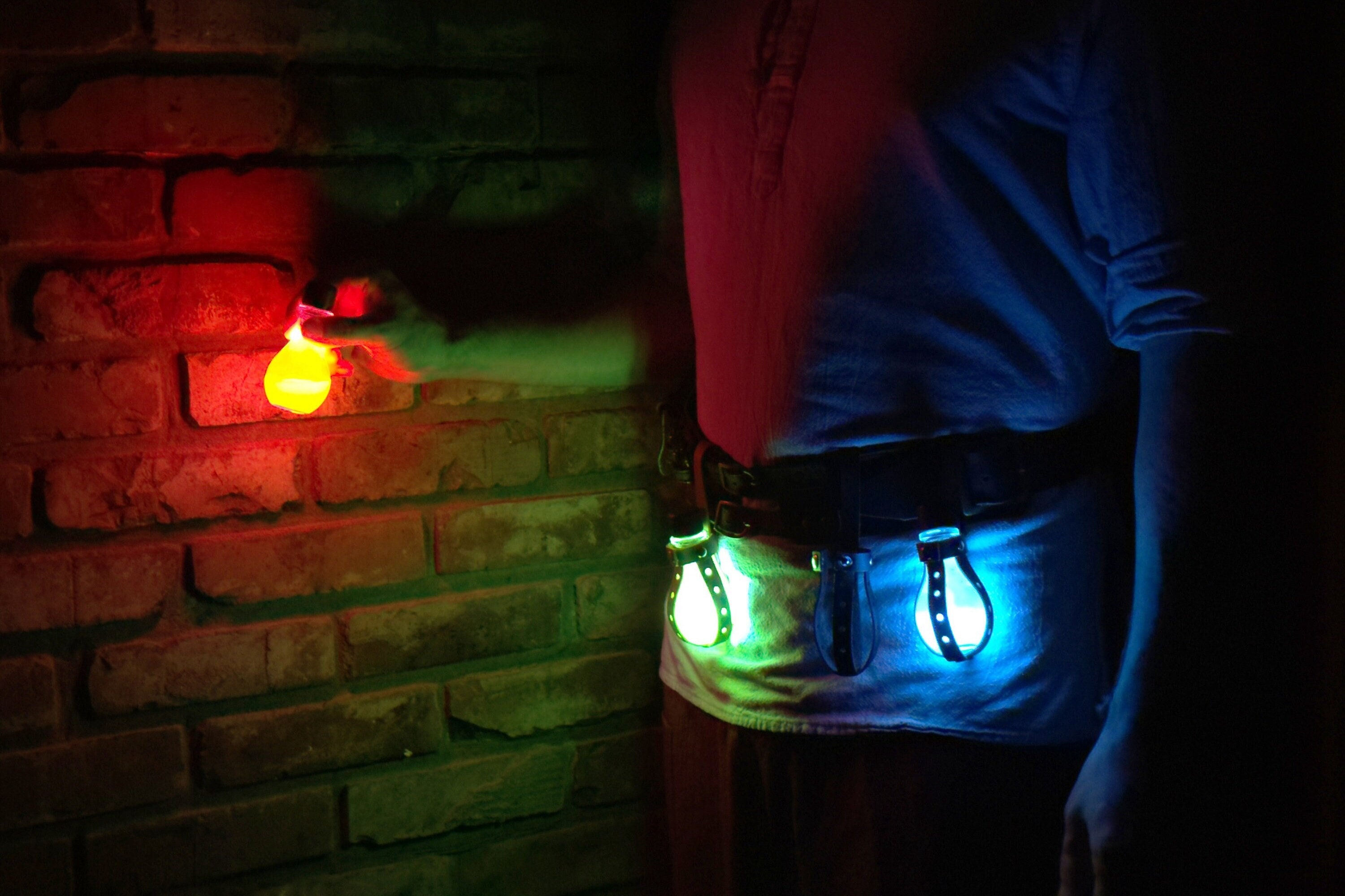 Glowing Light Elixir in Small Potion Bottle with Leather Holster, USB Rechargeable