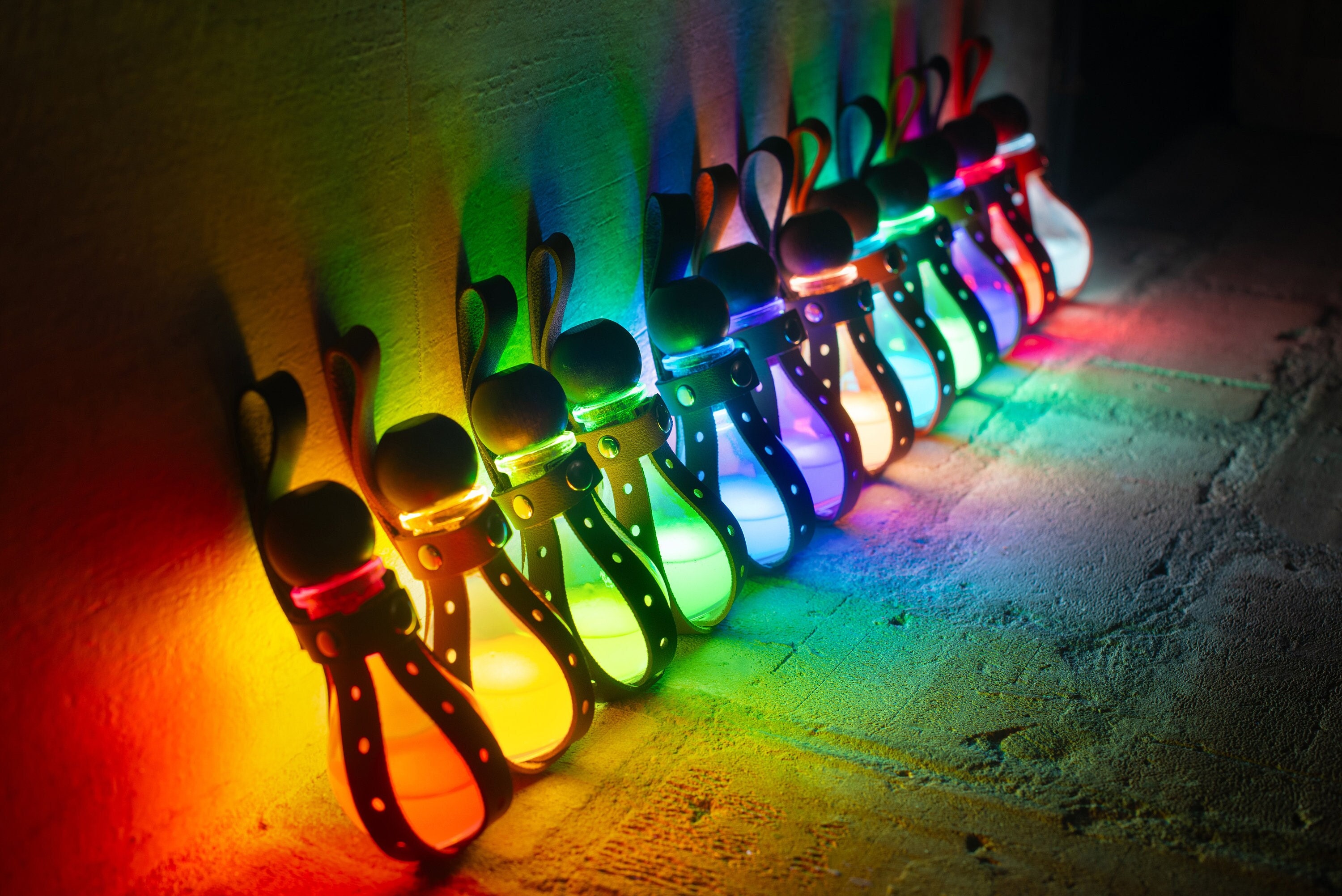 Glowing Light Elixir in Small Potion Bottle with Leather Holster, USB Rechargeable
