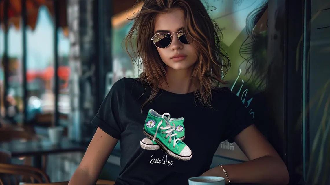 Streetwear Converse Vintage T Shirt Vintage Converse Jaren 80 T-shirt Met Enkele Steek Grijze Crop main image 0