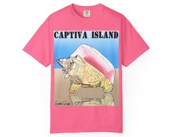 Giant Pink Conch Shell T-Shirt, Watercolor Conch Painting Shirt, Rose Colored Seashell TShirt, Coastal  Tee Shirt for Men Women, Beach