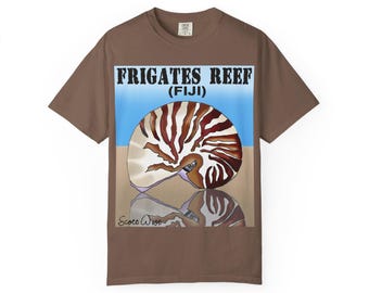 Fiji Nautilus Graphic T-Shirt, Beach Vibes Tee, Unisex Ocean Shirt, Summer Casual Wear, Gift for Nature Lovers