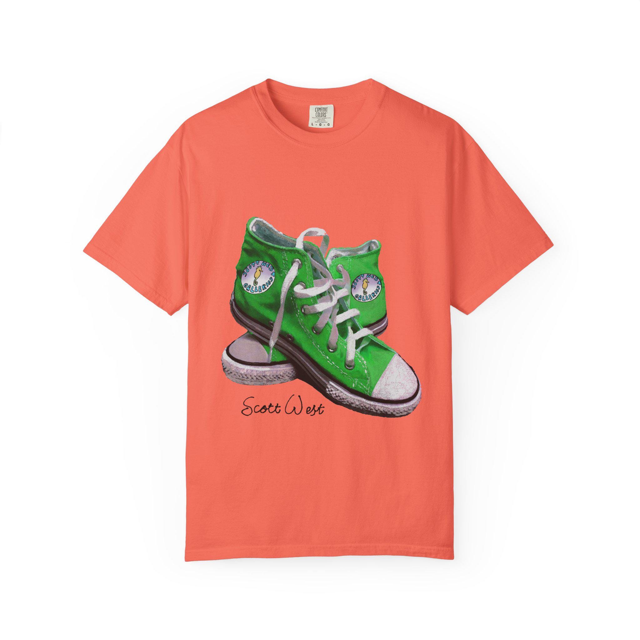 Converse Green T-shirt Hi Tops Style Sneakers Shoes, Scott West's