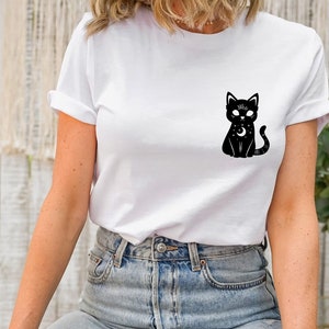 Black Cat and Moon Shirt, Mystical Cat Moon Tee, Mystic Cat Shirt, Celestial Cat, Cat Mom Tee, Cat Lover Gift, Gift For Cat Lovers, Cat Gift
