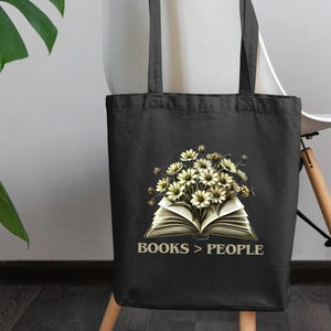 Book Lover Tote Bag: Coffee & Books, 100% Cotton Canvas