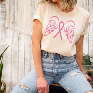 Breast Cancer Shirt Women, Ribbon Shirt, Cancer Awareness Tee, Breast Cancer Survivor Gift, Pink October Outfits, Cancer Shirts for Women