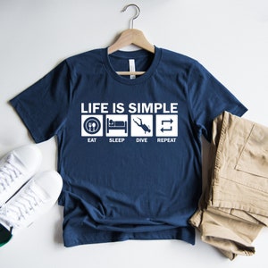 Eat Sleep Dive Repeat Shirt, Scuba Diving T-Shirts, Diving Shirts, Best Shirts For Divers, Scuba Diving Life, Diving Lover Gifts