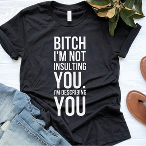 I&#39;m Not Insulting You, I&#39;m Describing You, Funny Shirts, Sarcastic T-Shirts, Women Hilarious Shirt, Sassy Shirt, Funny Attitude Shirts