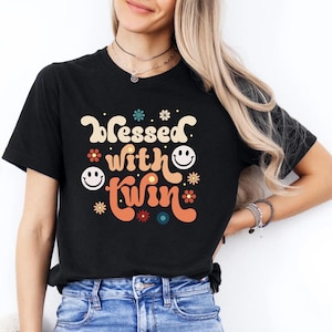Twin Mama T-Shirt,Blessed With Twins Shirt, Twin Mom Shirt,Twin Mom Gift,Mother&#39;s Day Gift,Mom Blessed With Twins,Gift For Twin Mom