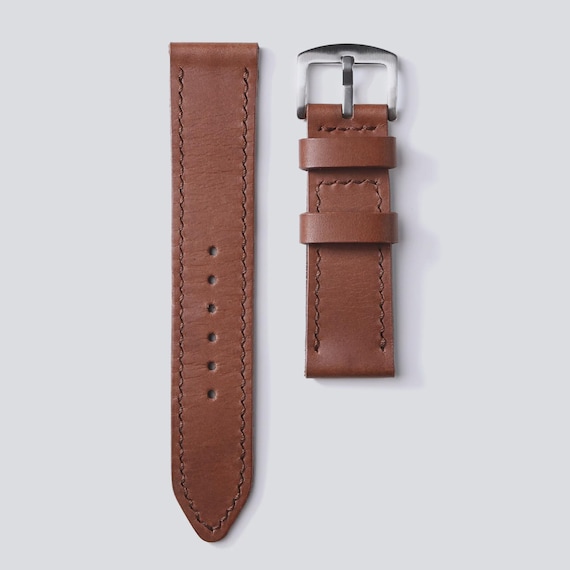 Brown handmade leather watch  strap