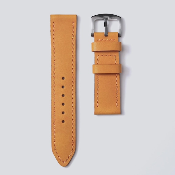Light Tan handmade leather watch strap