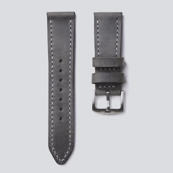 Antique gray handmade watch strap
