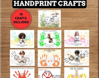 He is Risen Handprint Craft, Christian Easter Handprint Art, Resurrection Sunday Craft, Sunday School Activity, Bible Craft for Kids