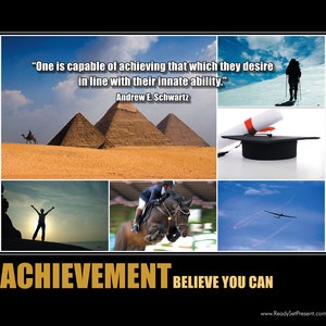 Achievement Poster, Office Wall Art, Office Decor, Management, Inspirational, Motivational