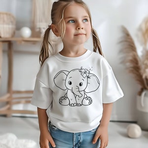 Baby Elephant SVG Bundle| Cute Elephant Girl SVG Bundle| Elephant Outline| Baby Shower Girl Shirt| Bodysuit Kawaii Animal Silhouette Cricut image 4