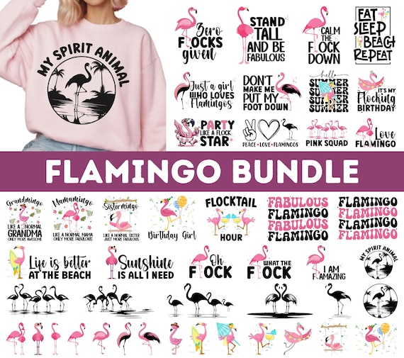 Cute Pink Flamingo SVG PNG Bundle| Sasy flamingo clipart| Funny tropical flamingo Svg | Clipart png| Cute png| Flamingo Vector| Cute svg png