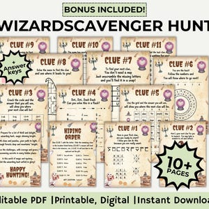 Wizard Scavenger Hunt, Magic Puzzle Clues, Teens Birthday (PDF File)