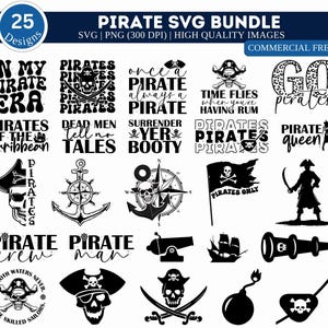 Paquete SVG de piratas, SVG de piratas, Svg de mapa pirata, Svg de calavera, Svg de huesos cruzados, Svg de barco, Svg de barco pirata, Svg de barco con calavera, Archivos de corte pirata