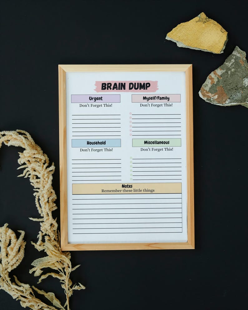 Editable ADHD Brain Dump Printable, ADHD Planner, to Do List Template ...
