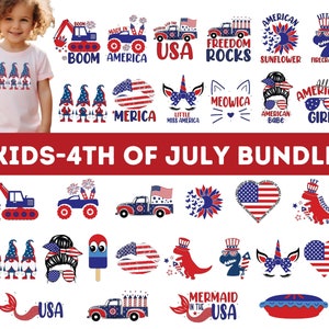 Ensemble PNG SVG pour enfants | Svg 4 juillet | Svg du 4 juillet | Svg Amérique | Drapeau des États-Unis svg | Chemise Indep| Svg pétard | Clipart américain | Rex de la liberté