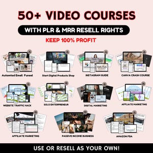 50+ Business Courses Bundle Done For You Resell Digital Products Bundle Digital Business Video Courses, Marketing & Dropshipping Courses Plr
