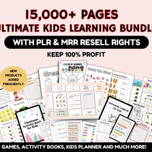 Risorse educative per bambini Insegnanti Genitori Schede didattiche per bambini Attività in classe, Pacchetto di prodotti digitali DFY, Diritti di rivendita master PLR MRR