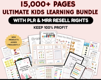 Recursos educativos para niños, profesores, padres, hojas de trabajo para niños, actividades para el aula, paquete de productos digitales DFY, derechos de reventa maestra PLR MRR