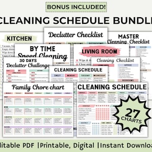 Putzen Planer, Putzen Checkliste, Putzplan, Putzen Checkliste, Schlafzimmer Putzen Checkliste, druckbare Planer