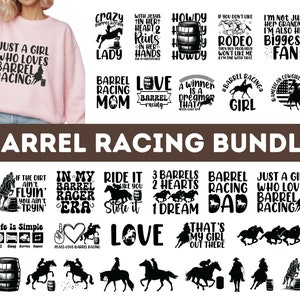 Barrel Racing SVG-Bundle| Barrel Racing Png | Pferd geschnitten Datei | Rodeo Clipart | Barrel Racer Druck | Cowgirl Druck | Cowboy Hut | Laufsport-Shirt svg