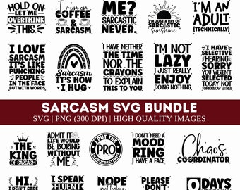 Sarcasm SVG Bundle, Retro Sarcastic Svg Bundle, Funny Quote Clipart Svg, Sarcastic Sayings Svg, Adult Humor Svg, Funny Svg Bundle, Sassy Svg