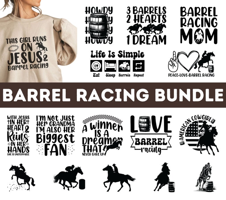 Barrel Racing SVG Bundle| Barrel Racing PNG Bundle| Barrel Racer Svg ...