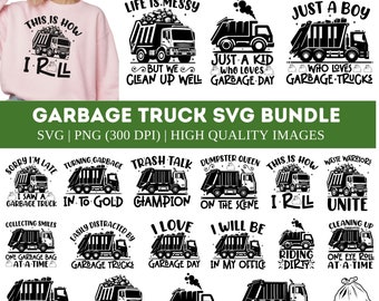 Paquete SVG de camión de basura, paquete SVG de cotizaciones de camiones de basura, camión de basura png, cotizaciones de camiones de basura svg, hombre de basura svg, recolector de basura svg